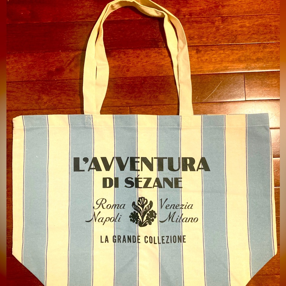 Sezane NWOT Striped Canvas Tote Bag
